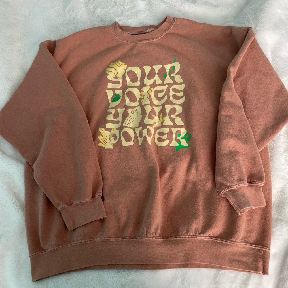Pacsun Golden Hour Your Voice Your Power Oversized Sweatshirt View 2